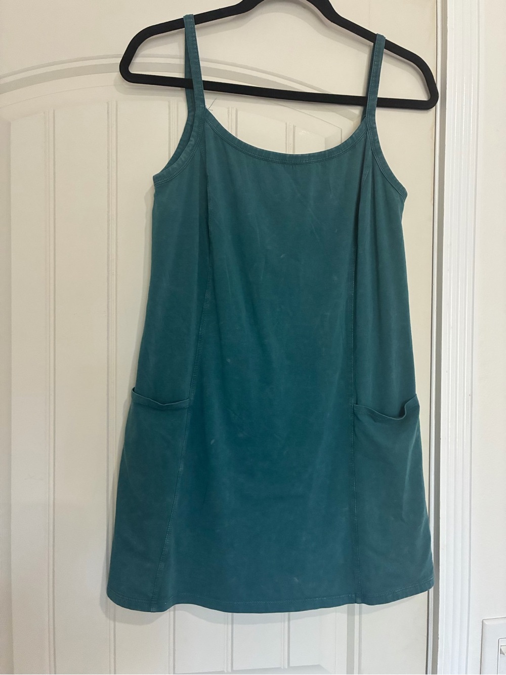 Sundry Teal Sleeveless Romper Dress with Pockets NWT